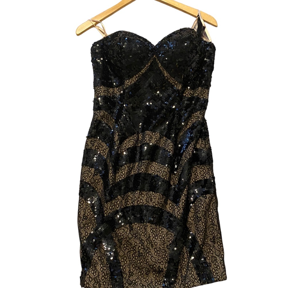 Jovani Dress | Black Sequin and Lace Size 6